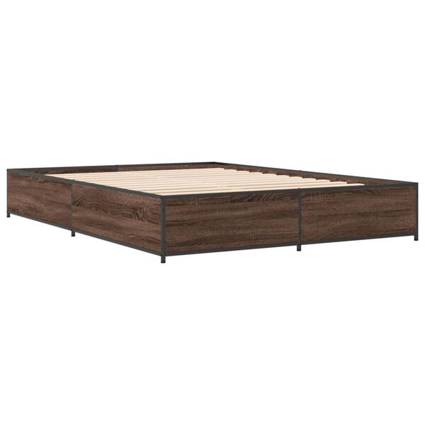 vidaXL Cadre de lit sans matelas ch&ecirc;ne marron 140x190 cm