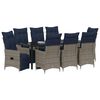 vidaXL Ensemble table et chaises avec coussin 9 pcs Gris Rotin PE