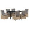 vidaXL Ensemble de salle &agrave; manger pour jardin 7 pc Beige et Gris clair