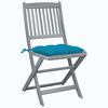 vidaXL Chaises pliables d'ext&eacute;rieur lot de 4 et coussins Bois d'acacia