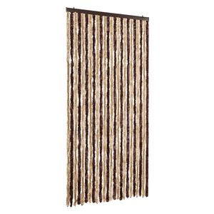 vidaXL Rideau anti-mouches beige et marron clair 100x200 cm chenille