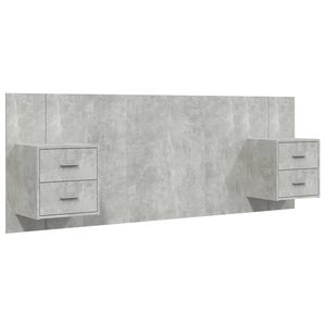 vidaXL T&ecirc;te de lit avec armoires Gris b&eacute;ton Bois d'ing&eacute;nierie