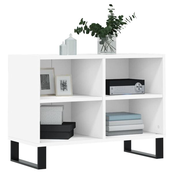 vidaXL Meuble TV blanc 69,5 x 30 x 50 cm bois d'ing&eacute;nierie
