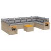 vidaXL Salon de jardin 11 pcs avec coussins beige r&eacute;sine tress&eacute;e