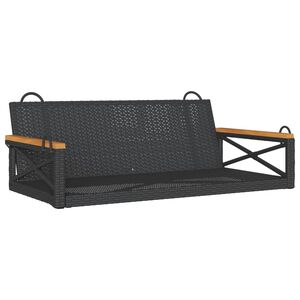 vidaXL Balancelle noir 109x62x40 cm r&eacute;sine tress&eacute;e