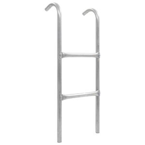 vidaXL &Eacute;chelle de trampoline &agrave; 2 marches Acier Argent&eacute; 72 cm (Convient pour une Hauteur de 65 cm)