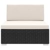 vidaXL Si&egrave;ge central sectionnel 1 pc et coussins R&eacute;sine tress&eacute;e Noir