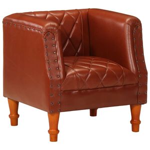 vidaXL Chaise cabriolet marron Cuir v&eacute;ritable de ch&egrave;vre