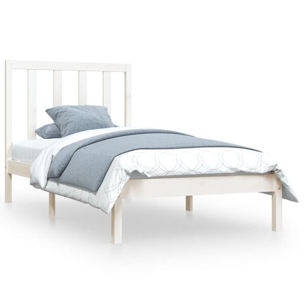 vidaXL Cadre de lit sans matelas blanc bois de pin massif 75x190 cm