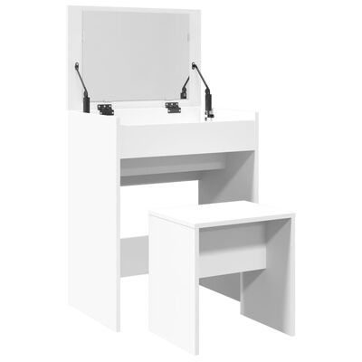 vidaXL Coiffeuse et tabouret blanc 60x40x113,5 cm