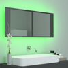 vidaXL Armoire &agrave; miroir de bain &agrave; LED Gris brillant Acrylique