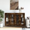 vidaXL Armoires murales 2 pcs ch&ecirc;ne fum&eacute; bois d'ing&eacute;nierie