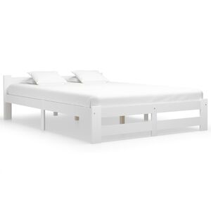 vidaXL Cadre de lit sans matelas blanc bois de pin massif 120x200 cm
