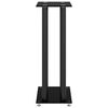 vidaXL Supports de haut-parleurs 2 pcs noir verre tremp&eacute; 4 piliers