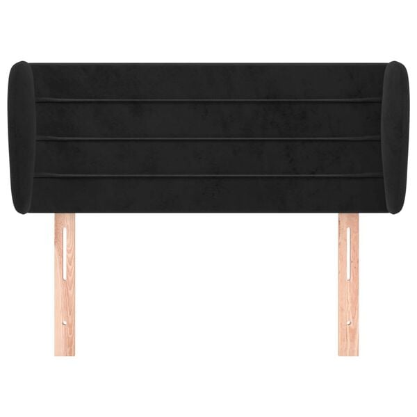 vidaXL T&ecirc;te de lit avec oreilles Noir 103x23x78/88 cm Velours