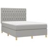 vidaXL Sommier &agrave; lattes de lit avec matelas Gris clair 140x190cm Tissu
