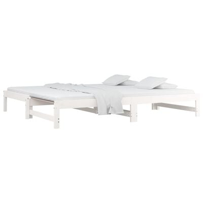 vidaXL Lit coulissant sans matelas blanc 2x(90x200) cm