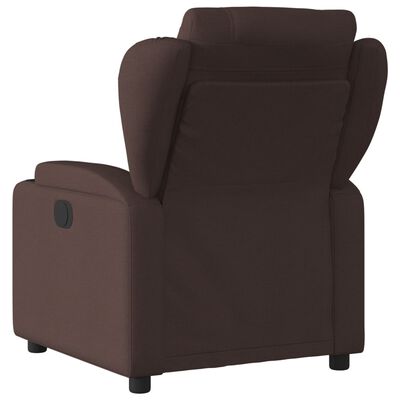 vidaXL Fauteuil de massage inclinable électrique Marron foncé Tissu