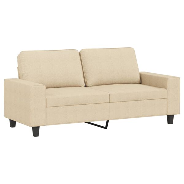 vidaXL Canap&eacute; &agrave; 2 places Cr&egrave;me 140 cm Tissu