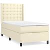 vidaXL Sommier &agrave; lattes de lit avec matelas Cr&egrave;me 90x200 cm Similicuir