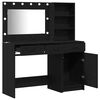vidaXL Table de Toilette avec tiroir 2 pcs Noir Bois d'ing&eacute;nierie