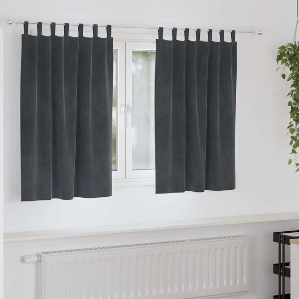 vidaXL Rideaux occultants 2 pcs Gris clair 140 x 140 cm Velours