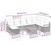 vidaXL Ensemble de canap&eacute; de jardin avec coussin 9 pcs Noir polyrotin