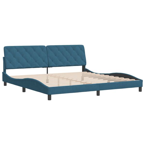 vidaXL Cadre de lit sans matelas bleu 200x200 cm velours