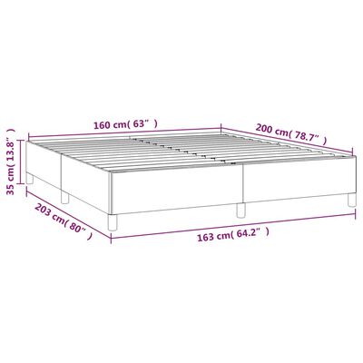 vidaXL Cadre de lit sans matelas gris foncé 160x200 cm tissu