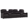 vidaXL Fauteuil inclinable porte-gobelets 4 places noir similicuir