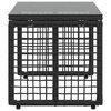 vidaXL Table de jardin Noir 80 x 40 x 40 cm Rattan PE et Verre