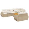 vidaXL Salon de jardin avec coussins 9 pcs beige r&eacute;sine tress&eacute;e
