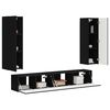 vidaXL Ensemble meuble TV Montage mural 3 pcs Noir Bois d'ing&eacute;nierie