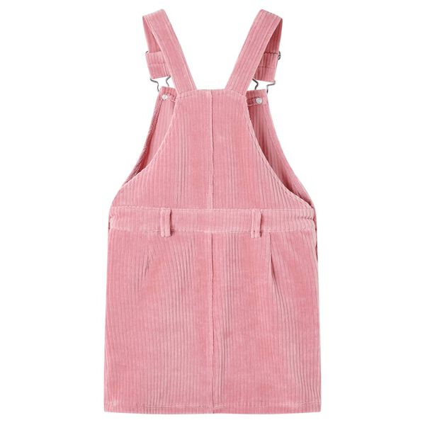 Robe salopette pour enfants velours côtelé rose clair 116