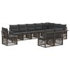 vidaXL Ensemble de canap&eacute; de jardin 10 pc Gris polyrotin
