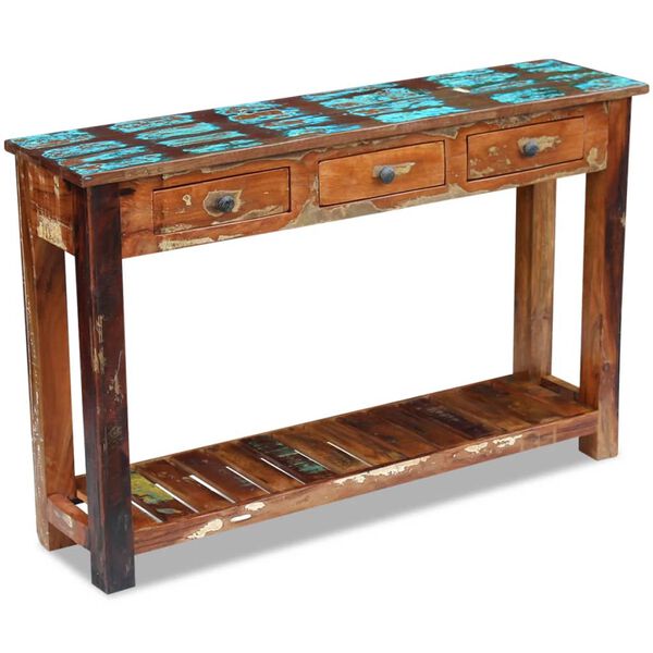 vidaXL Table console Bois de r&eacute;cup&eacute;ration massif 120x30x76 cm