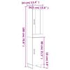 vidaXL Buffet haut Sonoma gris 34,5x34x180 cm Bois d'ing&eacute;nierie
