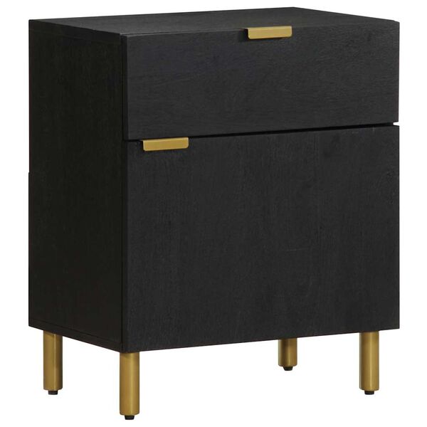 vidaXL Table de chevet noir 50x33x60 cm bois d'ing&eacute;nierie