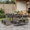 vidaXL Ensemble &agrave; manger de jardin 9 pcs coussins gris r&eacute;sine tress&eacute;e
