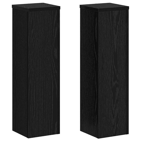 vidaXL Support de Plante 2 pcs Ch&ecirc;ne noir 17 x 17 x 60 cm