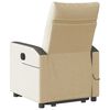 vidaXL Fauteuil inclinable de massage &eacute;lectrique Cr&egrave;me Tissu