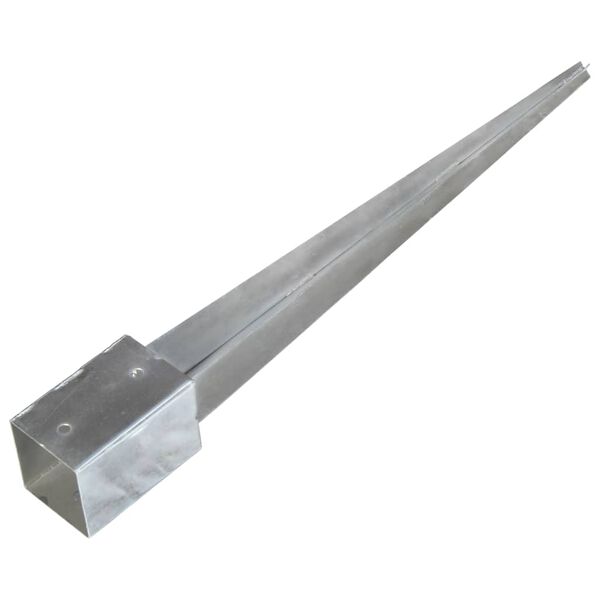 vidaXL Piquets au sol 2 pcs Argent&eacute; 9x9x90 cm Acier galvanis&eacute;