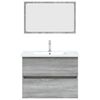 vidaXL Ensemble de meubles de salle de bain 2 pcs Sonoma gris