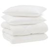 vidaXL Duvet d'hiver avec oreiller 3 pcs Blanc Microfibre