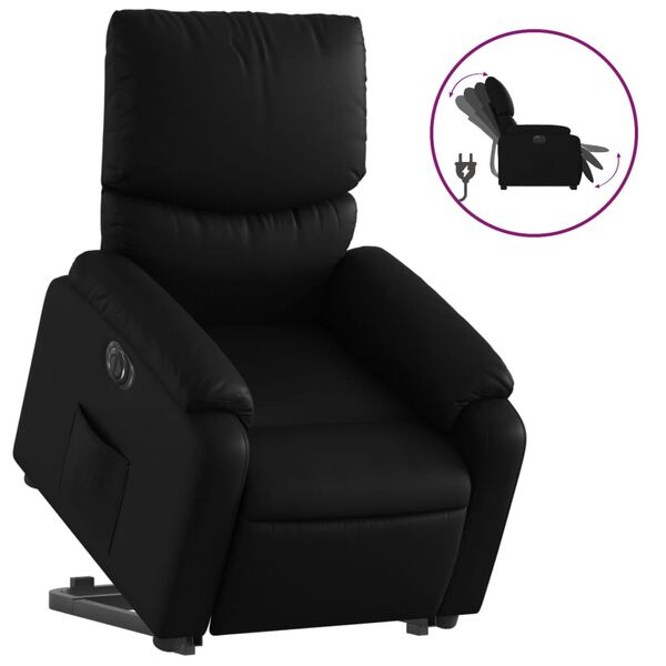 vidaXL Fauteuil inclinable &eacute;lectrique noir similicuir