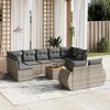 vidaXL Salon de jardin avec coussins 10 pcs gris r&eacute;sine tress&eacute;e