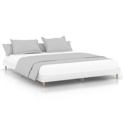 vidaXL Cadre de lit blanc 140x200 cm bois d'ingénierie