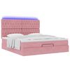 vidaXL Cadre de lit ottoman avec matelas rose 180x200 cm velours