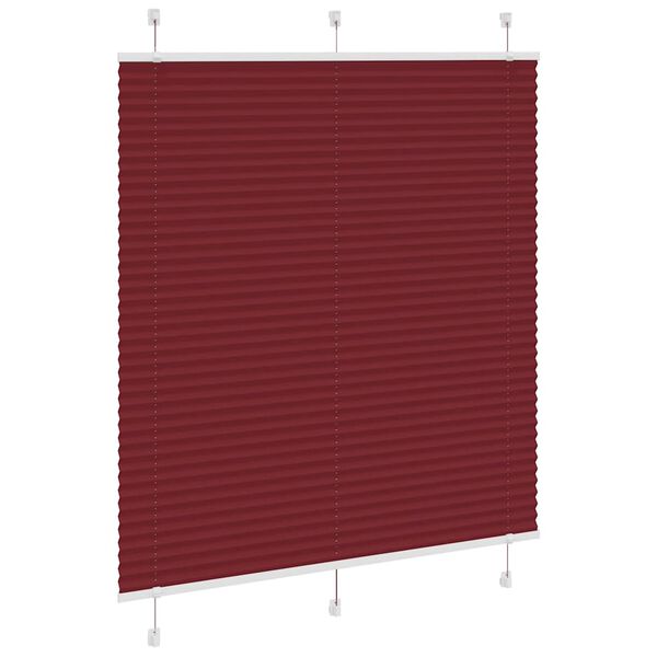 vidaXL Store pliss&eacute; rouge bordeaux 120x150 cm largeur du tissu 119,4cm