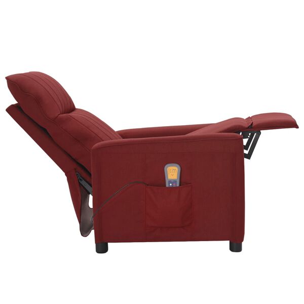 vidaXL Fauteuil de massage Rouge bordeaux Tissu